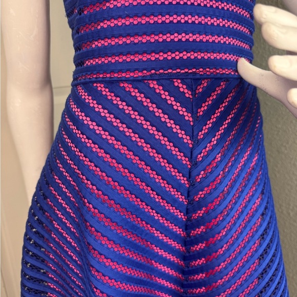 LILLY PULITZER Megyn Fit & Flare Dress In Blue/pink Size Large. - Picture 4 of 13